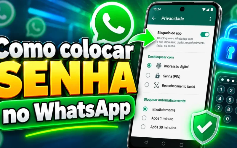 agora crie imagem destaque para "Como colocar senha no WhatsApp" / Mais Tutoriais / MAISTUTORIAIS