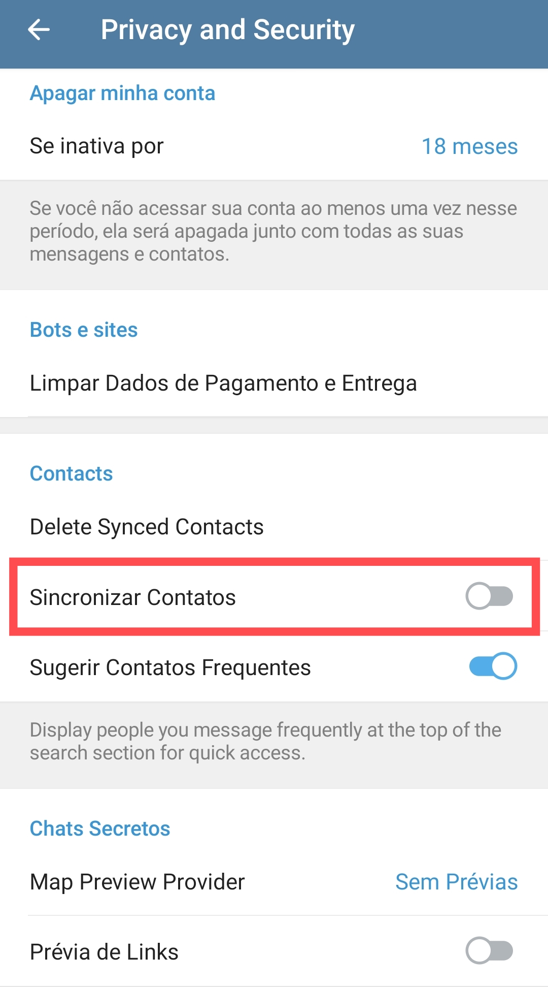 Sincronizar contatos no Telegram / Mais Tutoriais