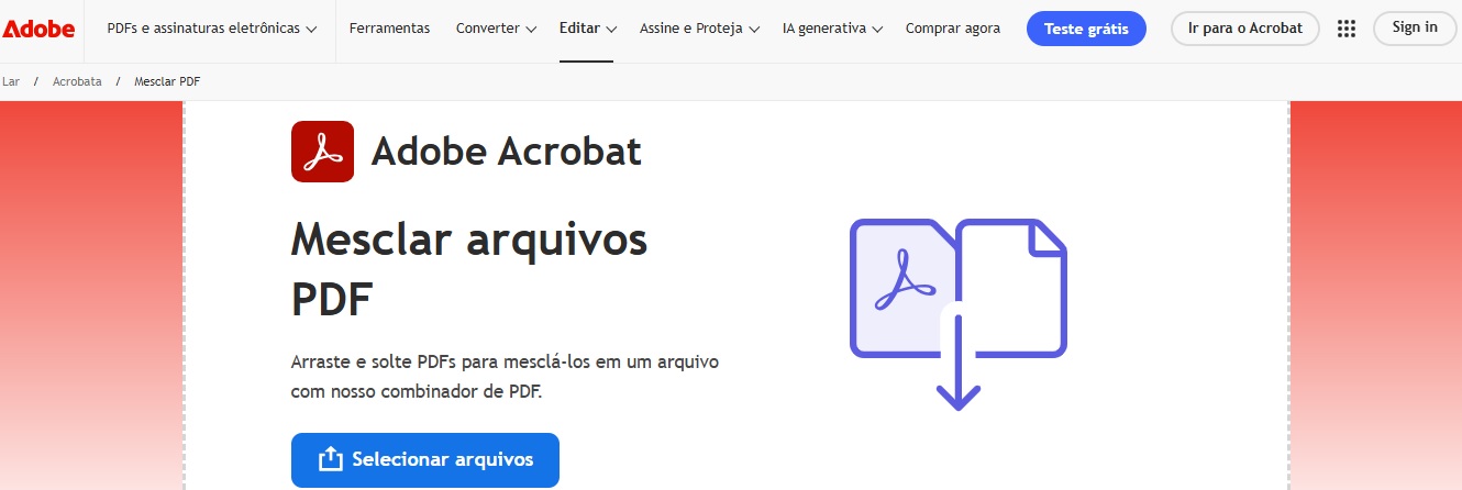 Adobe Acrobat / Juntar PDF / Mais Tutoriais