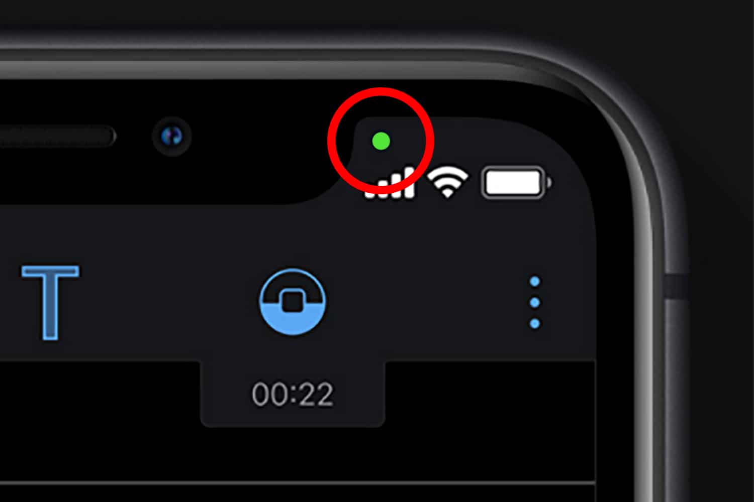 Um ponto colorido aparece no Android e iOS