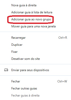 Adicionar guia ao novo grupo / MAIS TUTORIAIS