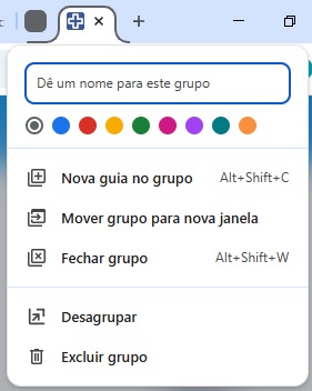 Nome e cor do grupo de guias no Chrome / MAISTUTORIAIS