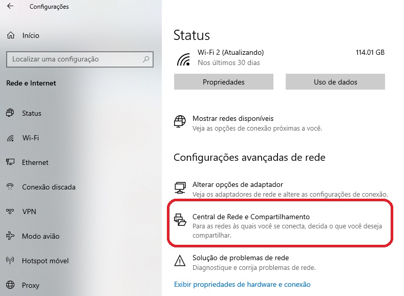 Central de rede e compartilhamento / MAIS TUTORIAIS