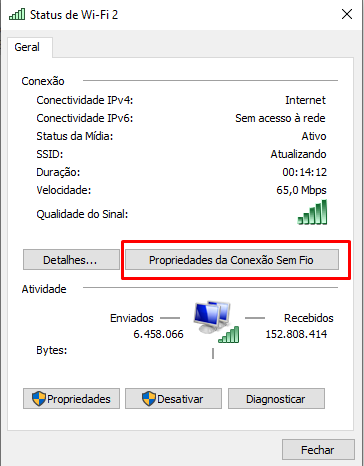 Propriedades da conexão sem fio / MAIS TUTORIAIS