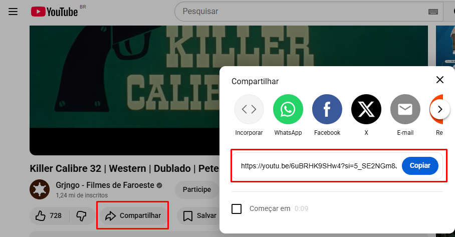 Como copiar link de vídeo do YouTube / MAIS TUTORIAIS