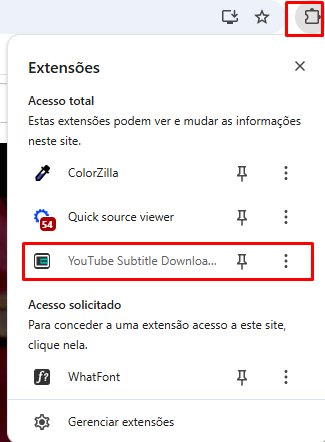 Extensão para baixar legendas do YouTube / MAISTUTORIAIS.COM.BR
