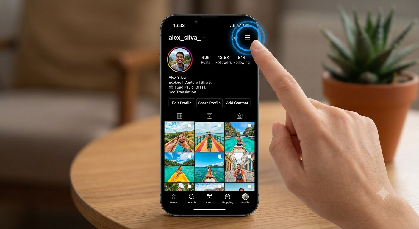 Abrir menu no perfil do Instragram / MAIS TUTORIAIS
