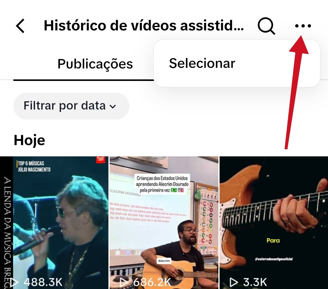 Selecionar e excluir lista de vídeos assistidos no TikTok / Mais Tutoriais