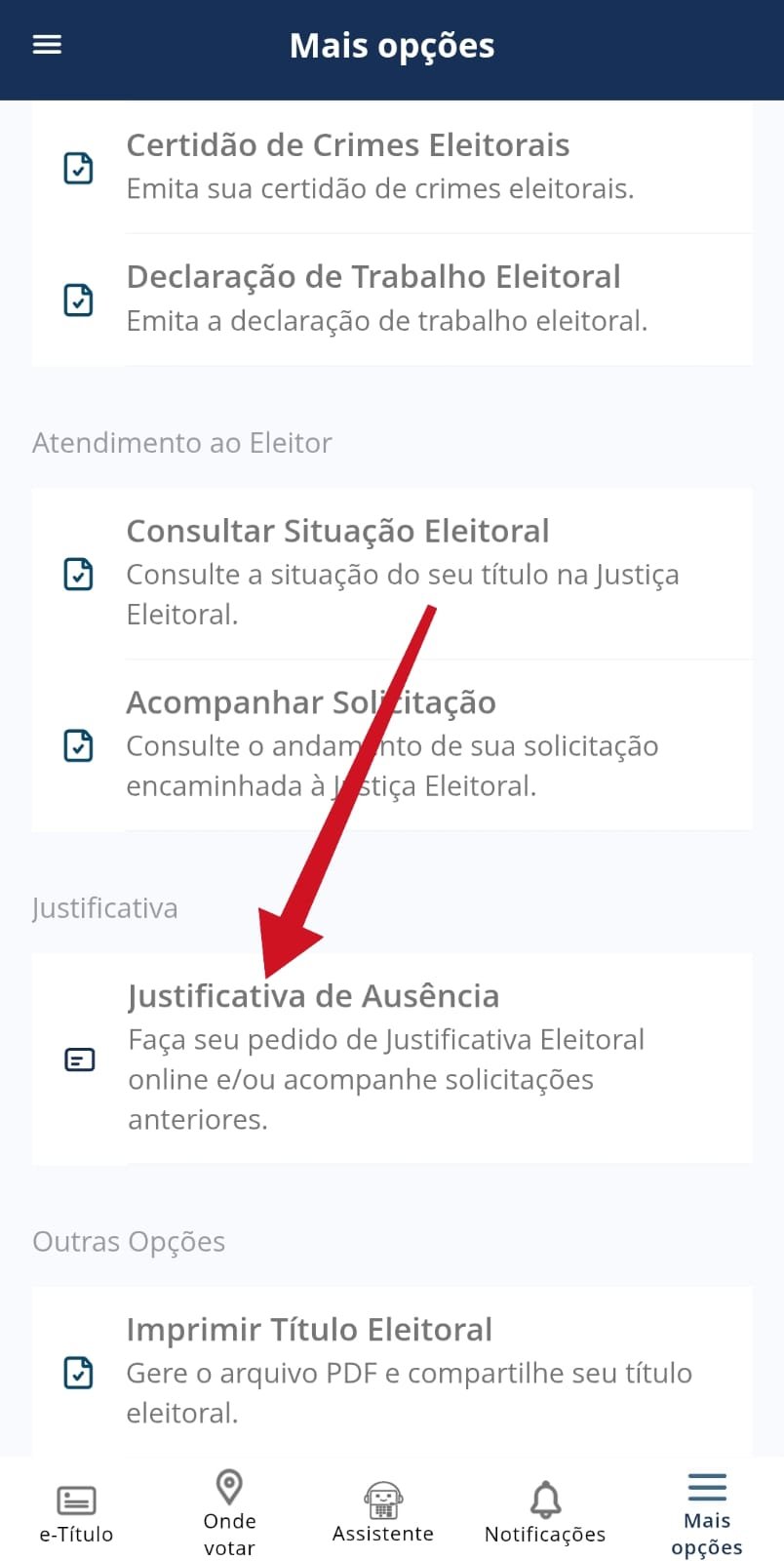 Justificativa de ausência e-Título / Mais Tutoriais / MAISTUTORIAIS