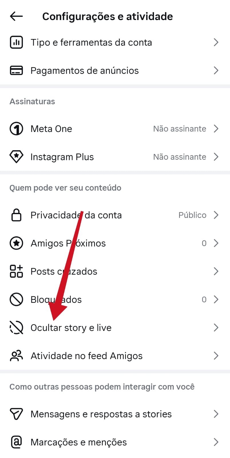Como ocultar story e live para algum contato no Instagram / www.maistutoriais.com.br